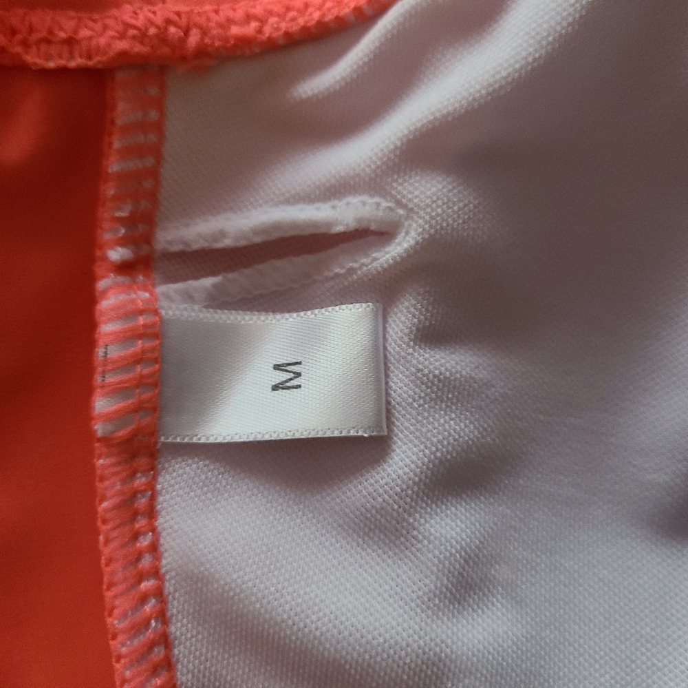 Tank swimsuit with zipper front and low back. Orange with yellow zipper size M - Picture 5 of 5